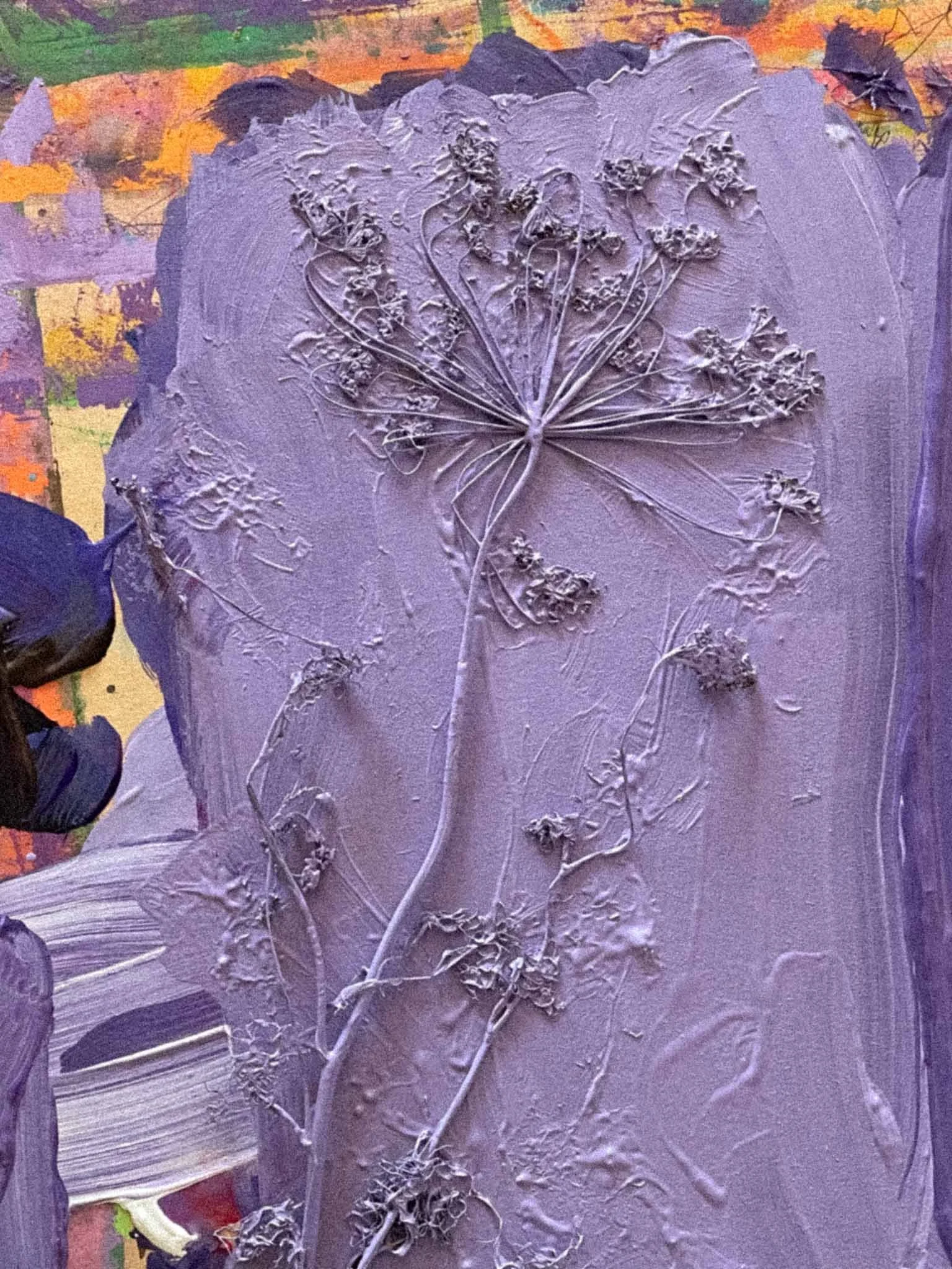 Impression printing with pressed flowers