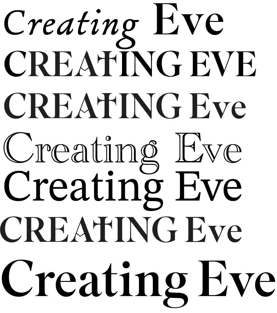 The phrase 'REAT CREATING Eve' printed twice in black letters on a white background.