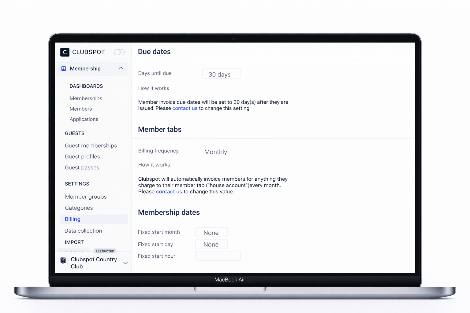 Transparent Minimum Tracking for Private Clubs