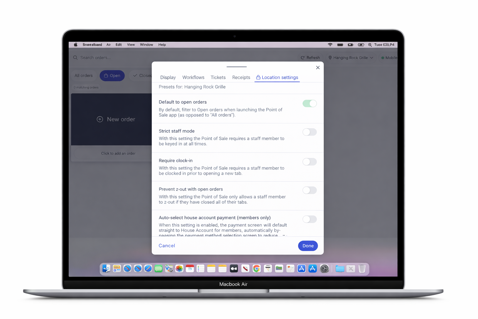 Private Club POS System with Role-Based Access Controls