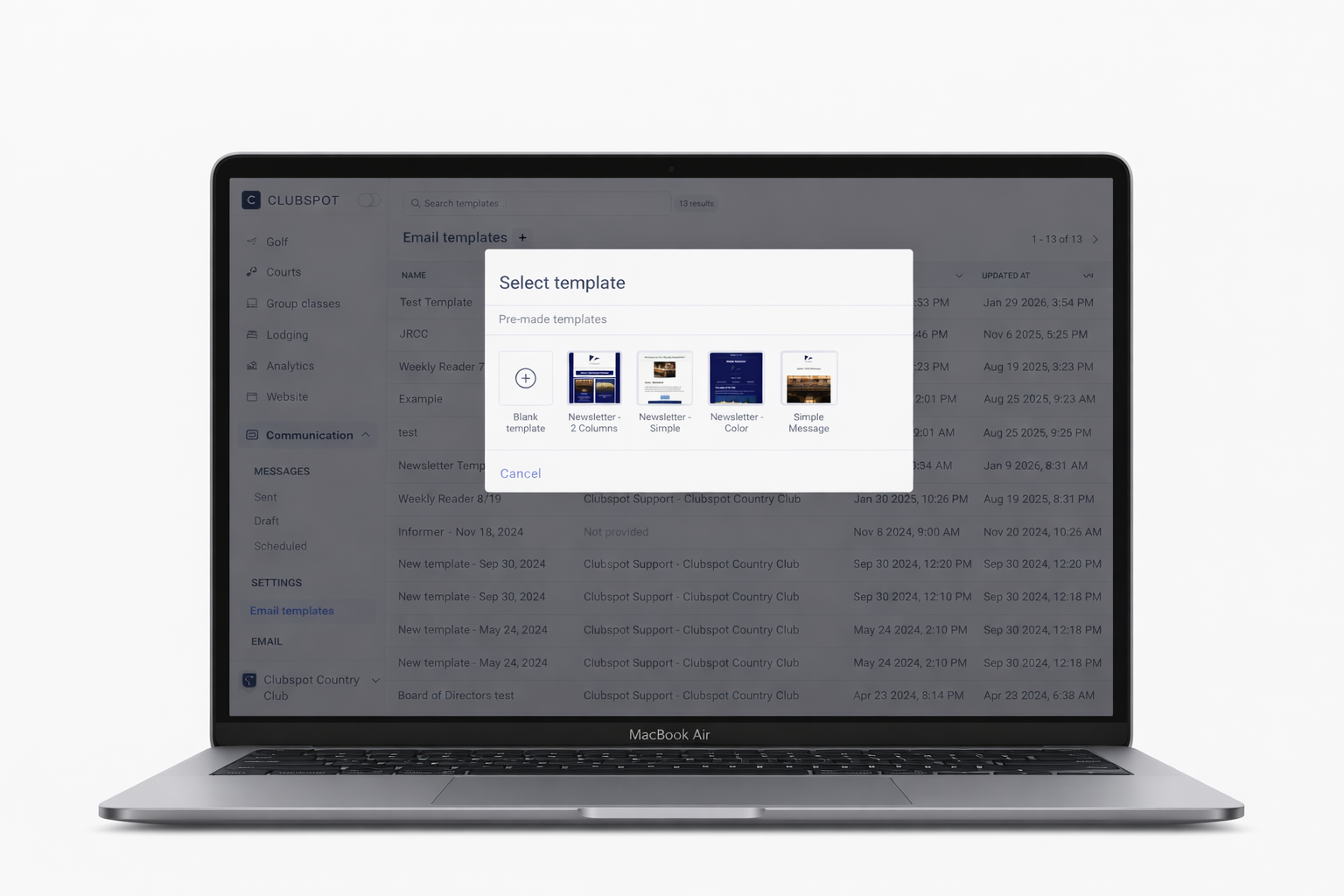 Modern Club Communication Software for Private Clubs