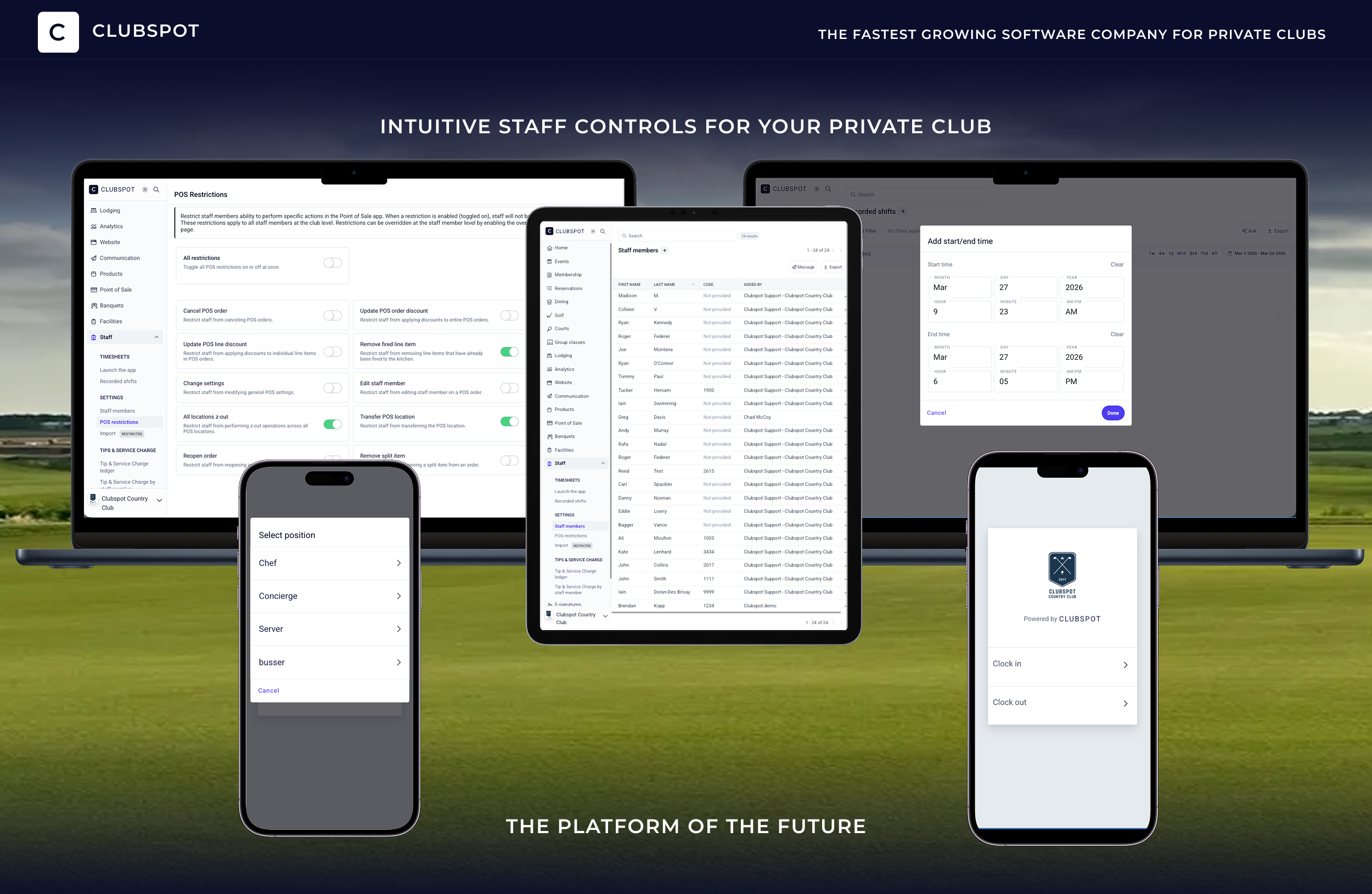 Smarter Staff Management Software for Private Clubs