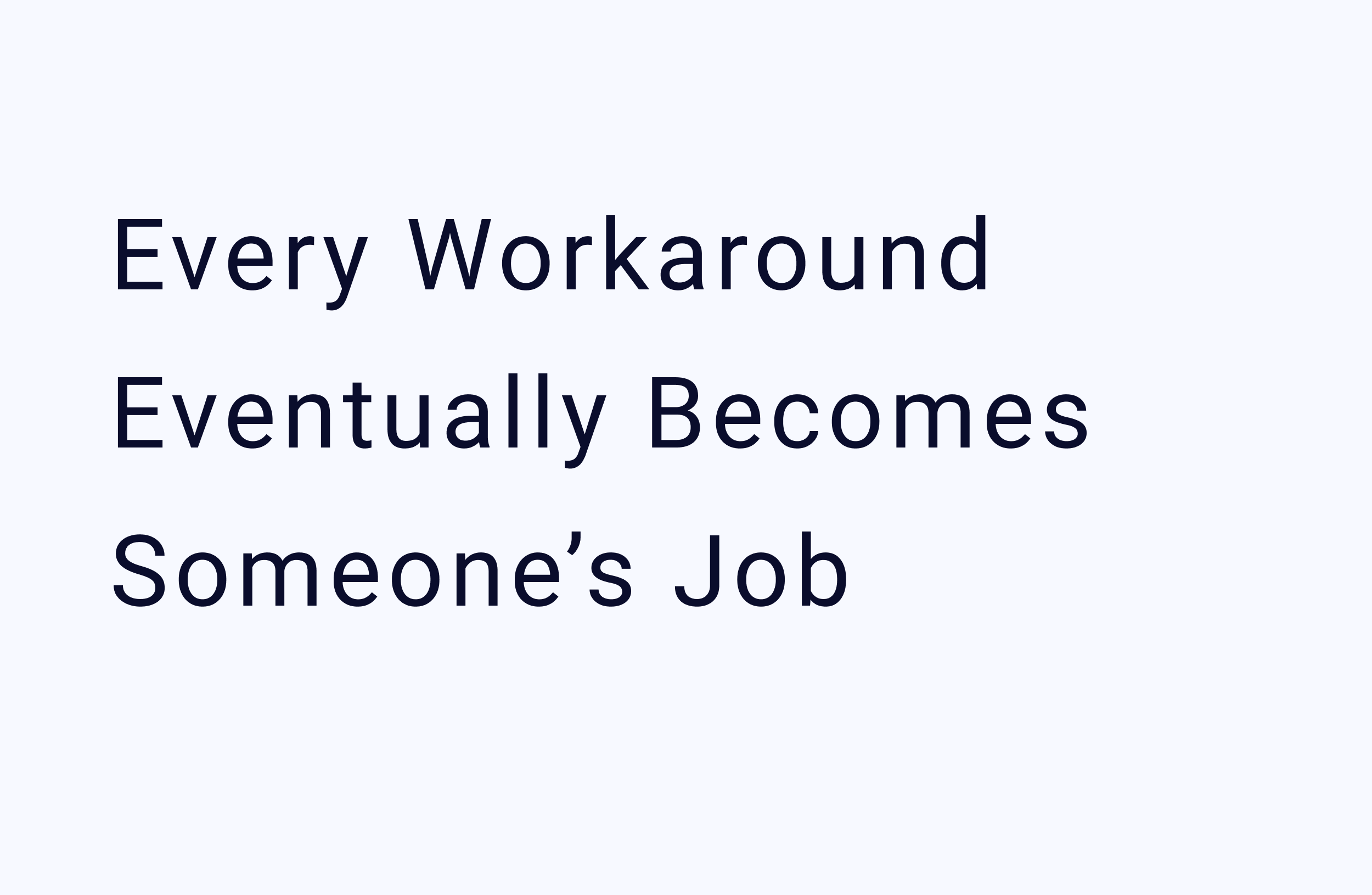 Every Workaround Eventually Becomes Someone’s Job