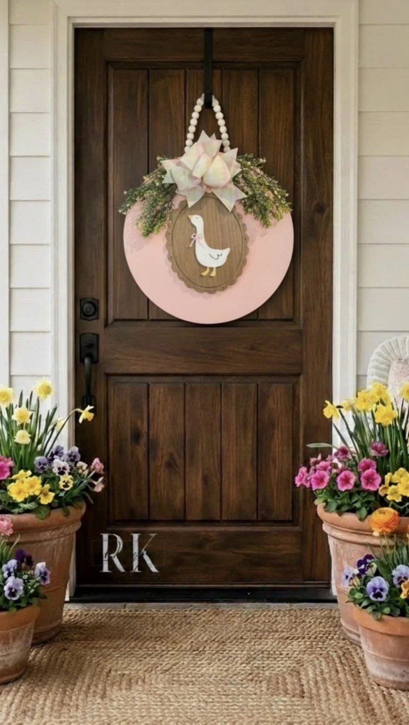 19.5 in. 3D Pink Duck Door Hanger