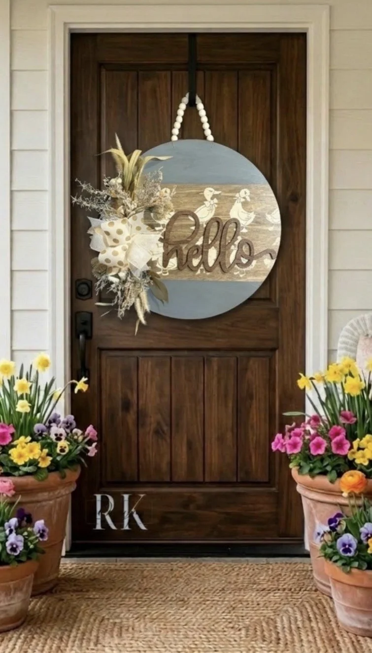 19.5 in 3D Blue Duck "Hello" Door Hanger