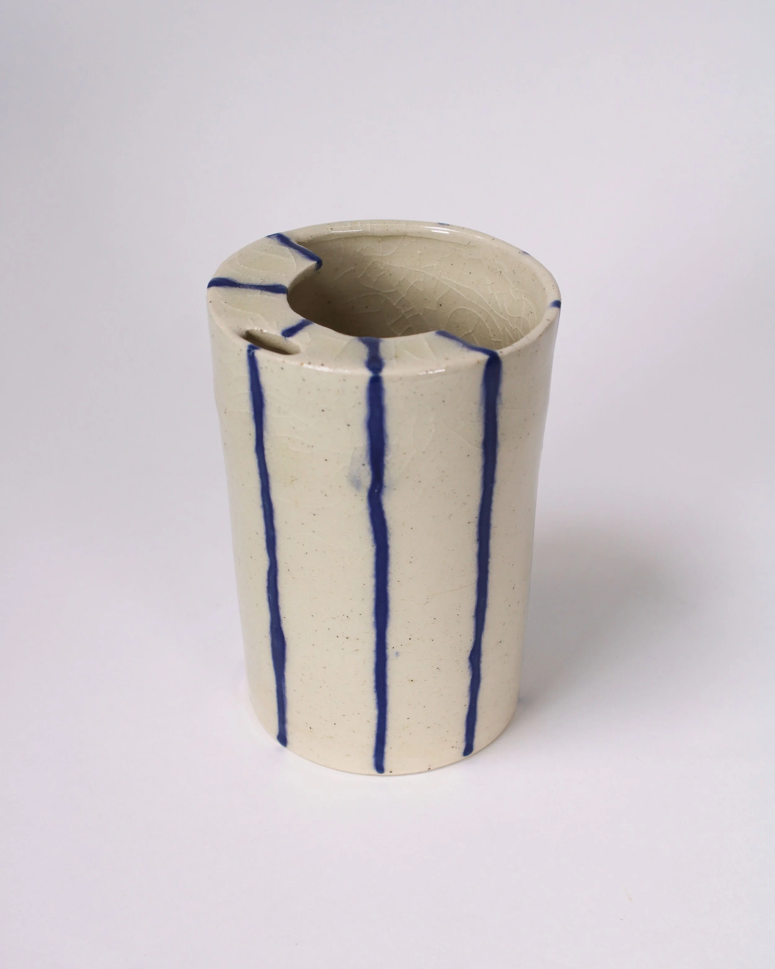 Blue Striped Sippy Cup