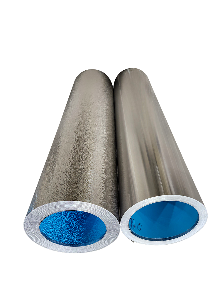 Aluminum insulation jacketing rolls with moisture barrier