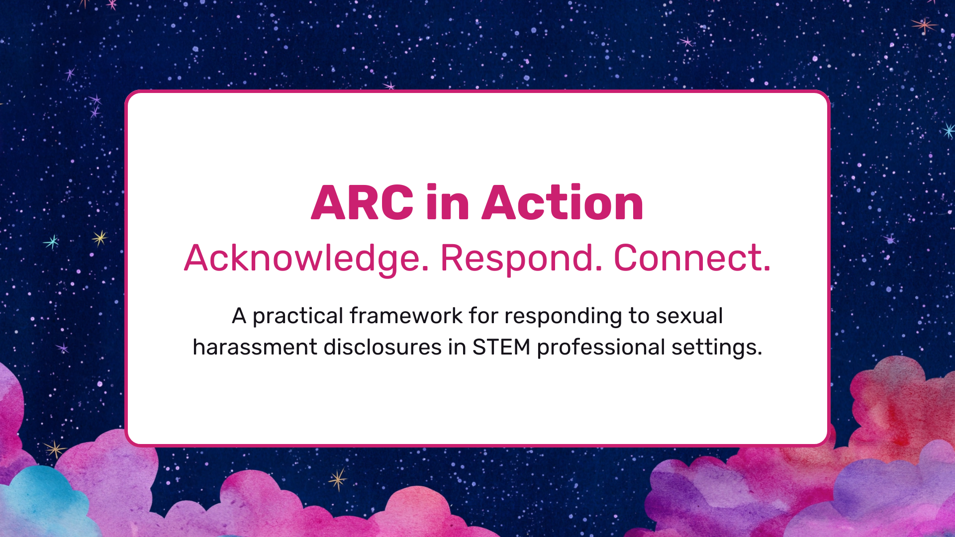 ARC in Action. Acknowledge. Respond. Connect.