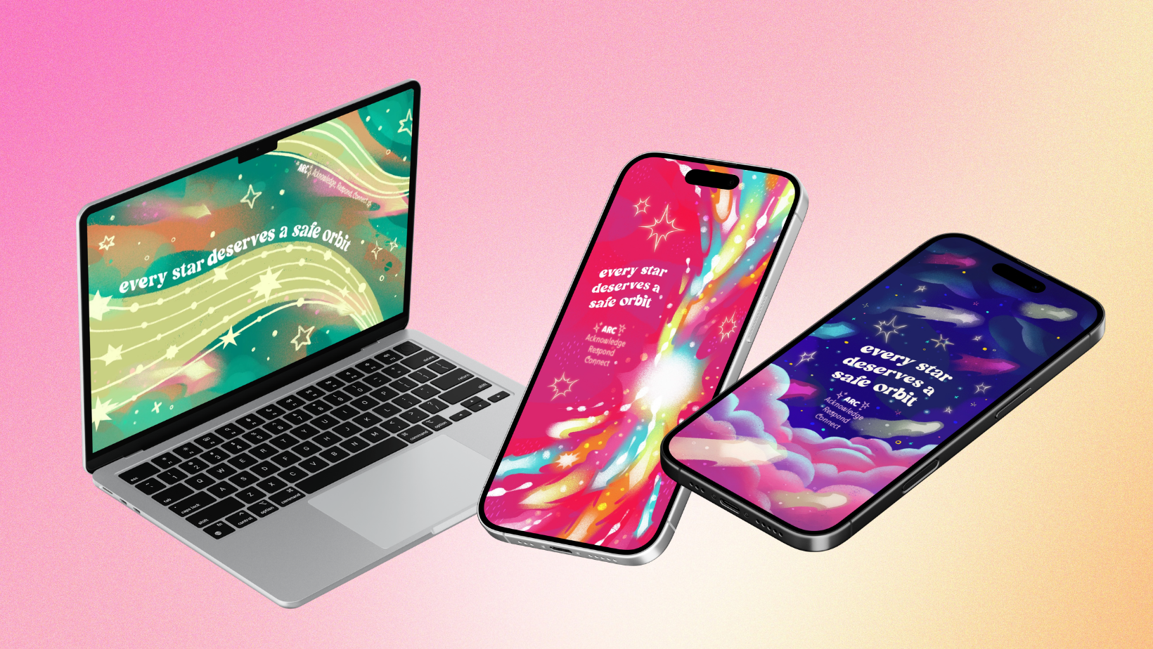 ARC wallpapers on laptop and phones