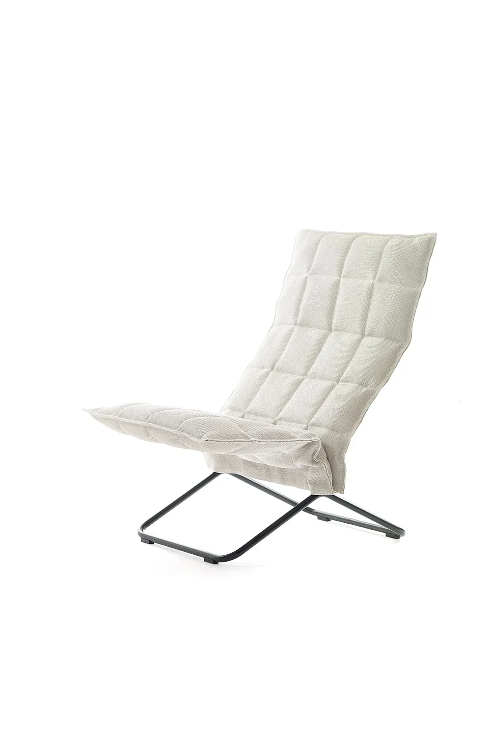 46003 Narrow k Chair, matt-black frame, Sand stone-white