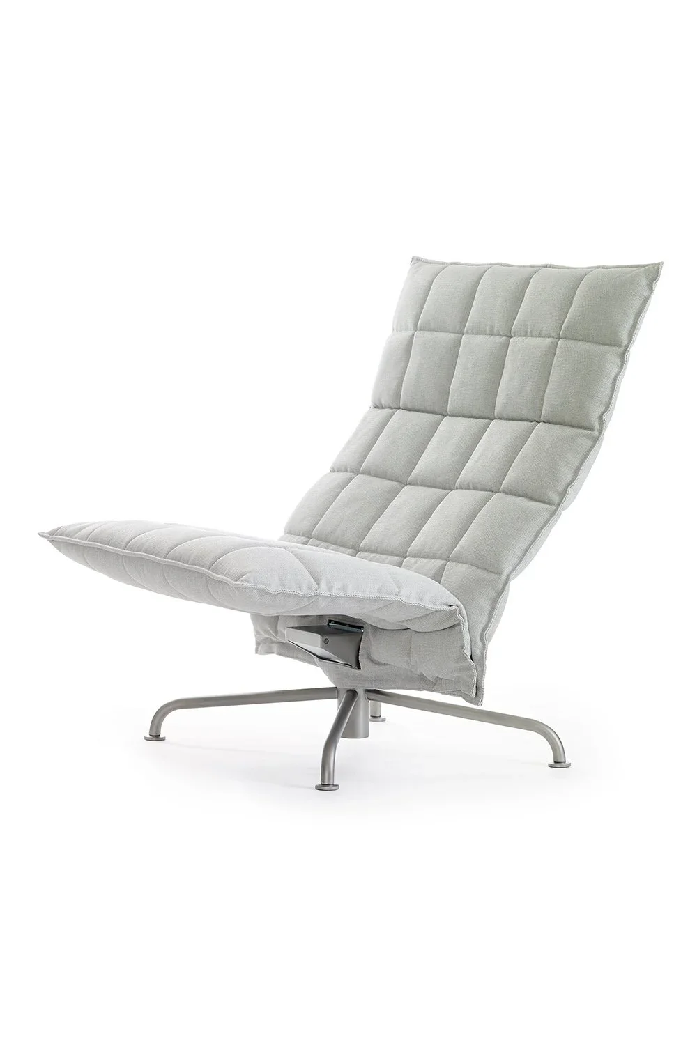 46025 Wide swivel k Chair with matt-chromed star base, Das50 stone