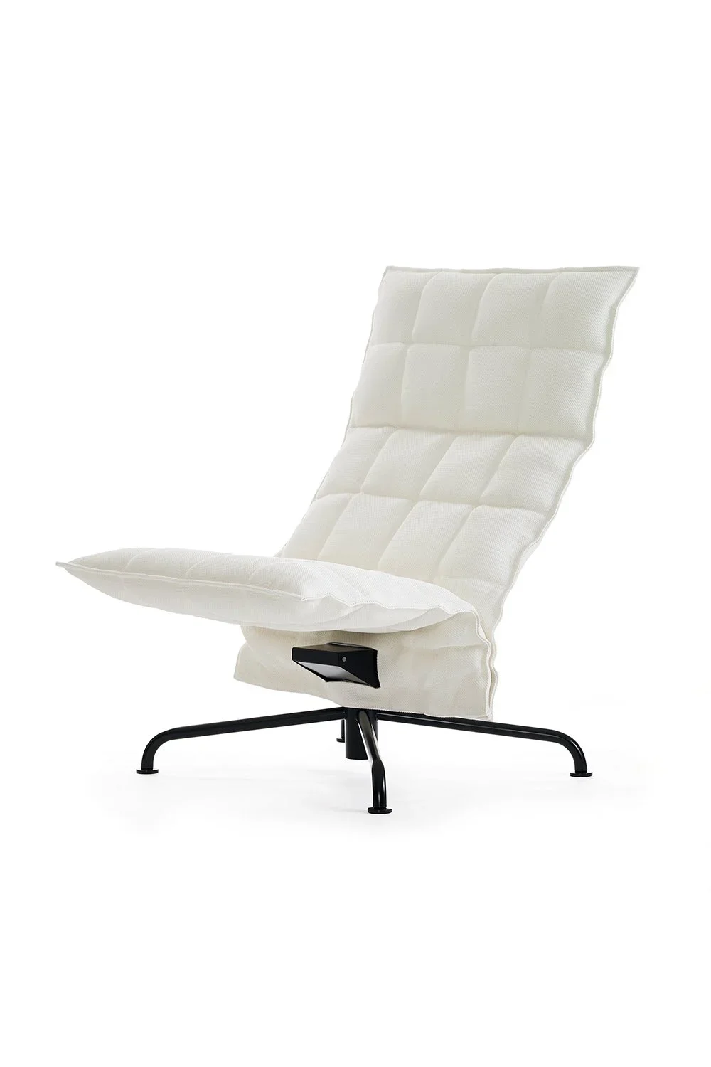 46027 Narrow swivel k Chair with matt-black star base, Sand white