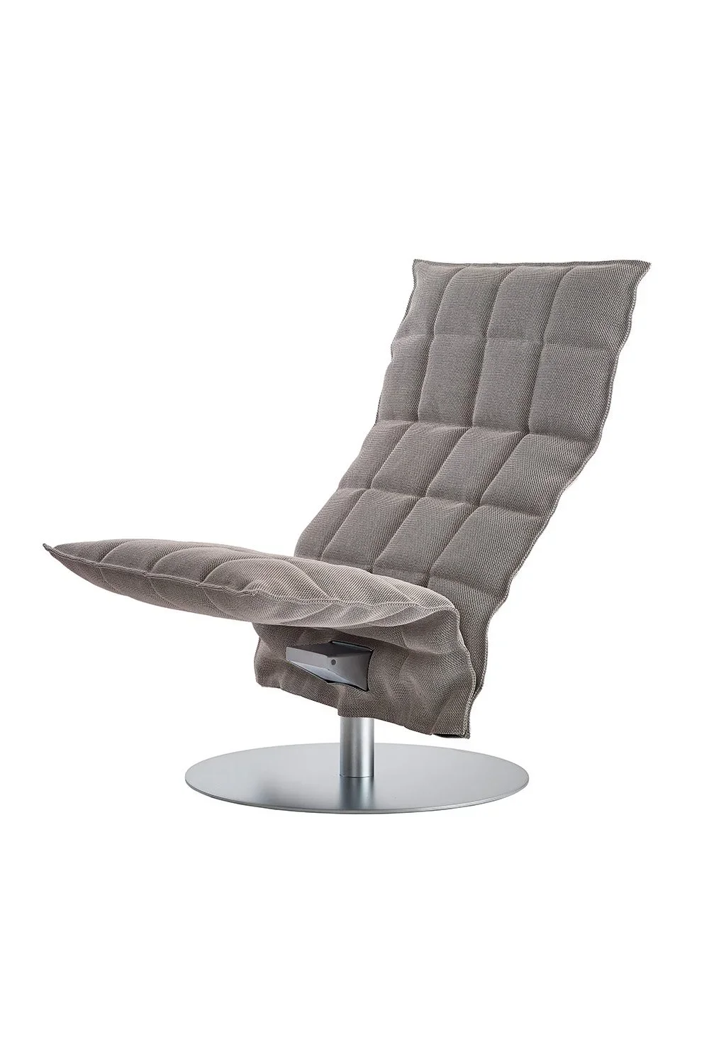 46007 Narrow Swivel k chair, matt-chromed plate base, Sand stone-black