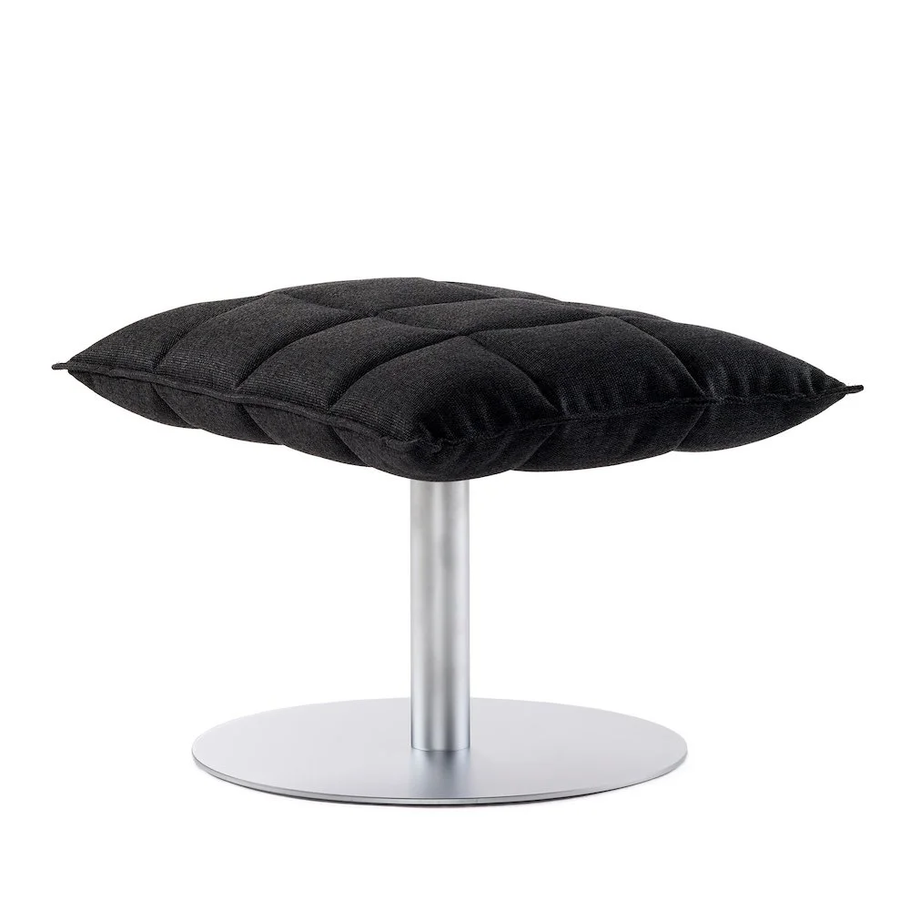 46017 Narrow k ottoman with plate, upholstery Das55 black