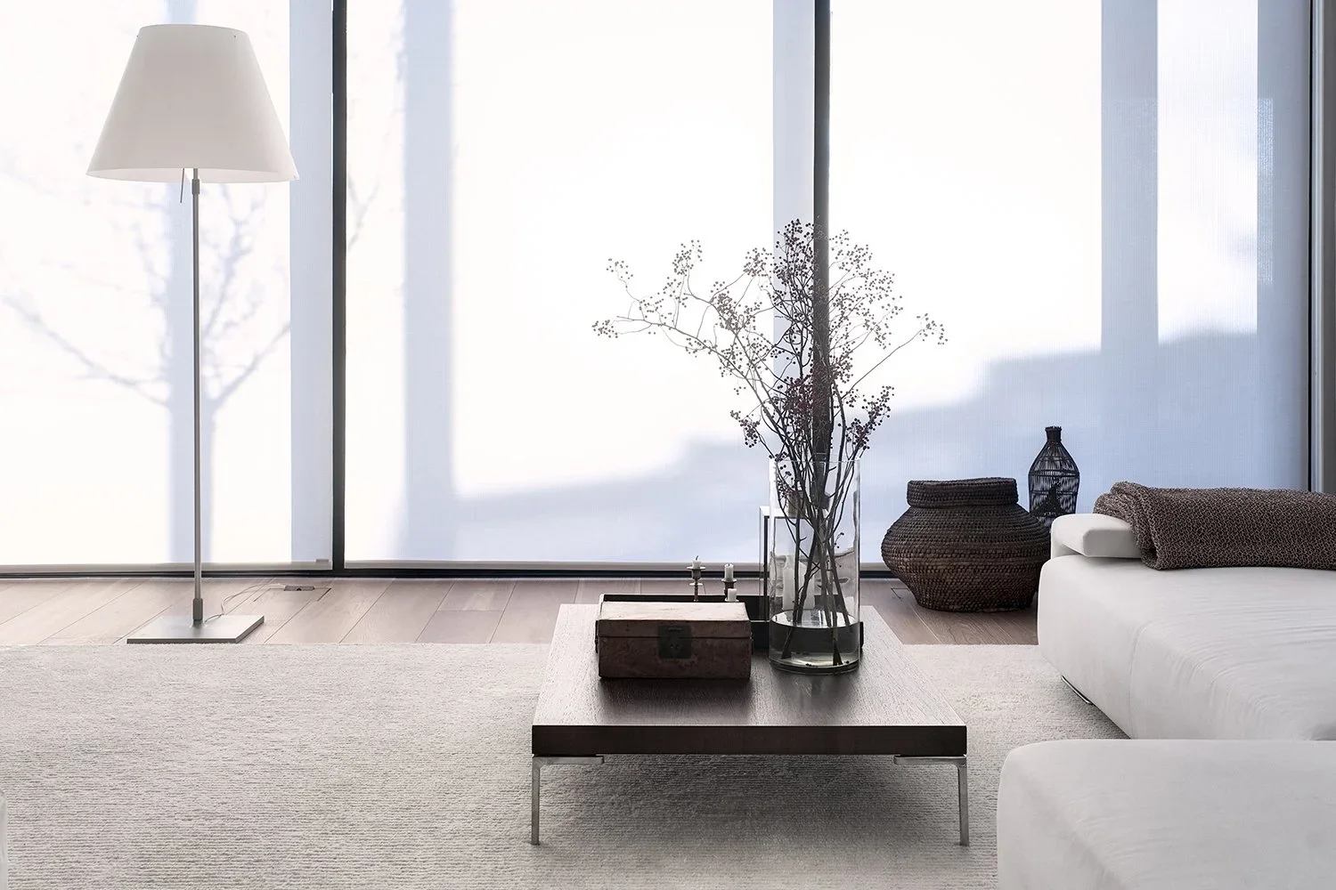 Path tufted linen wool carpet