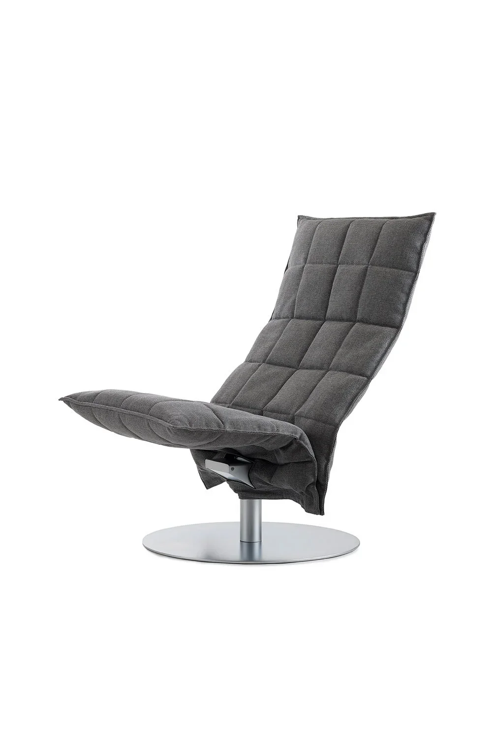 46007 Narrow Swivel k chair, matt-chromed plate base, Das51 grey