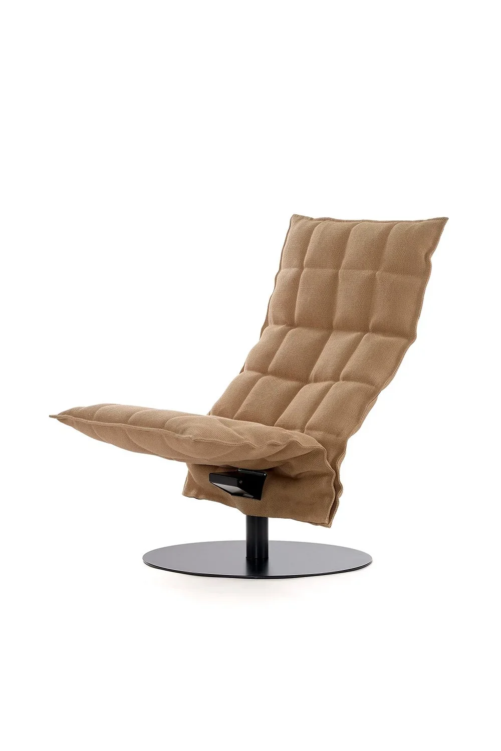 46007 Narrow Swivel k chair, matt-black plate, Sand natural