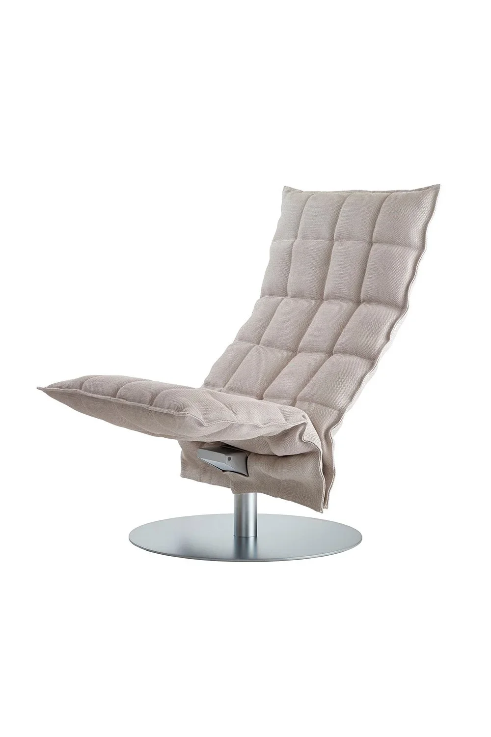 46007 Narrow Swivel k chair, matt-chromed plate base, Sand stone-white
