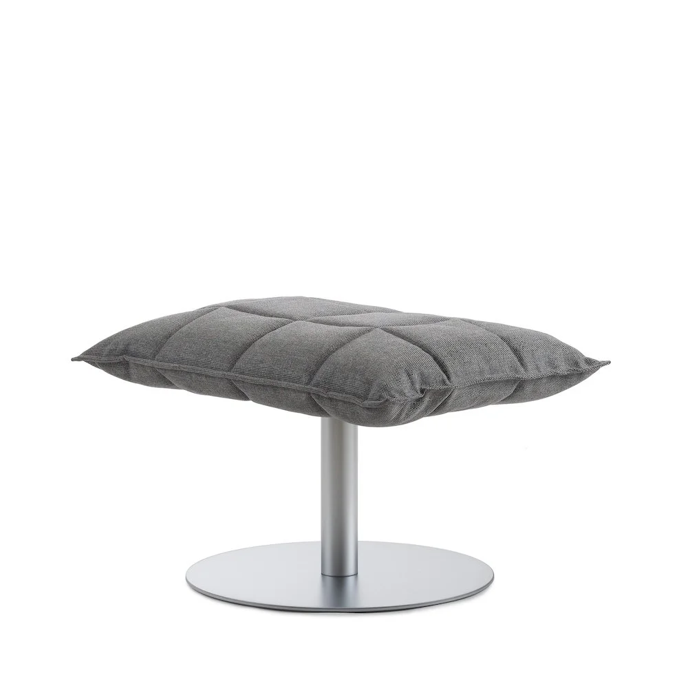 46017 Narrow k ottoman with plate, upholstery Das 51 grey