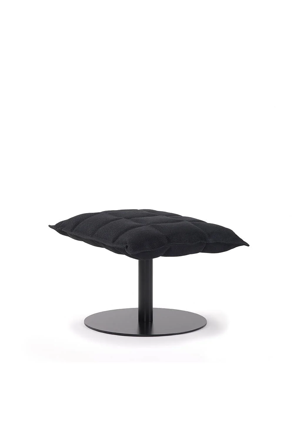 Black edition Narrow k ottoman with plate, upholstery Sand black