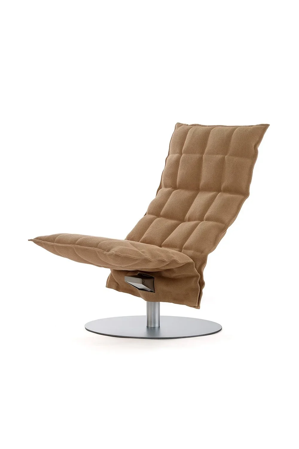 46007 Narrow Swivel k chair, matt-chromed plate base, Sand natural