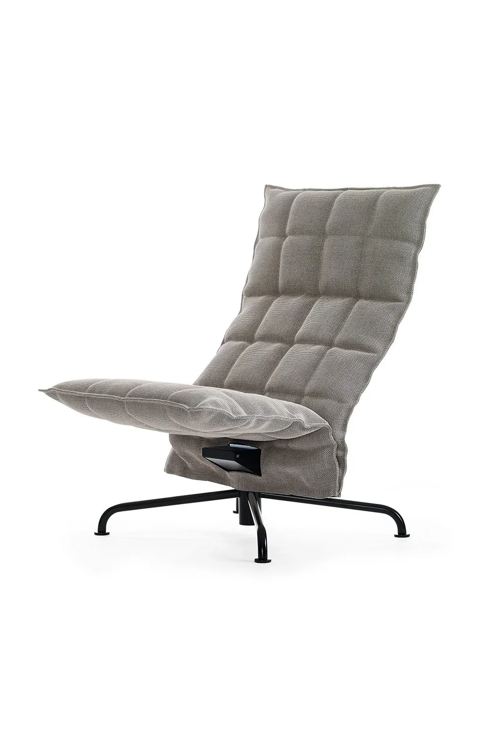 46027 Narrow swivel k Chair with matt-black star base, Sand stone-black