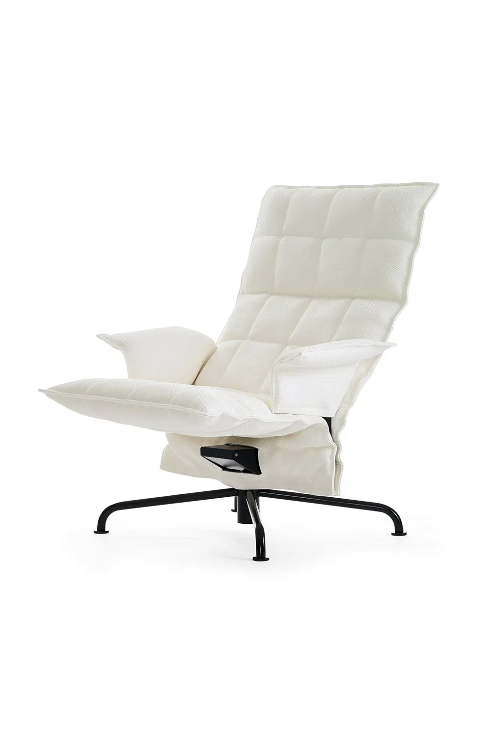 46029 Swivel k Chair with Armrests and matt-black star base, Sand white