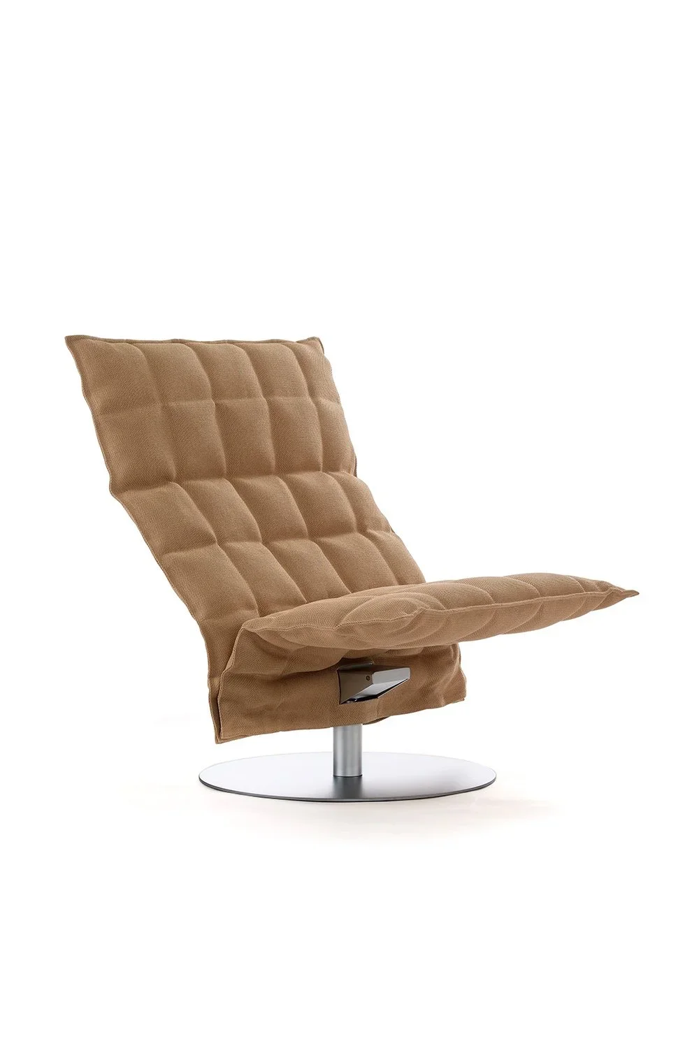46005 Wide Swivel k Chair, matt-chromed plate base, Sand natural