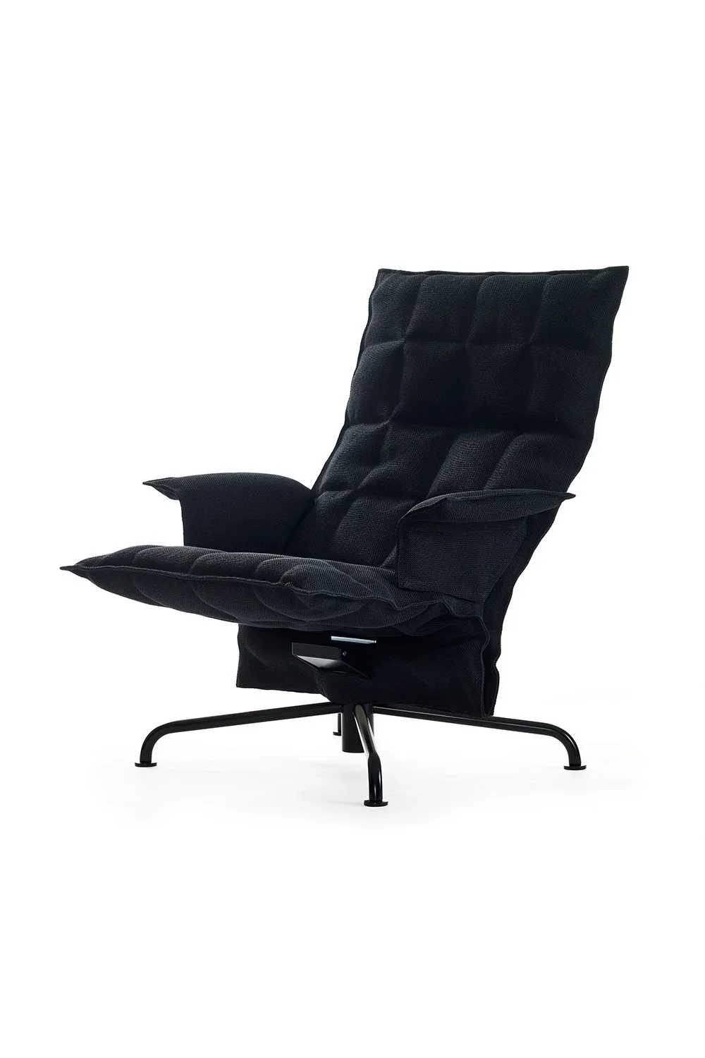 46029 Swivel k Chair with Armrests and matt-black star base, Sand black