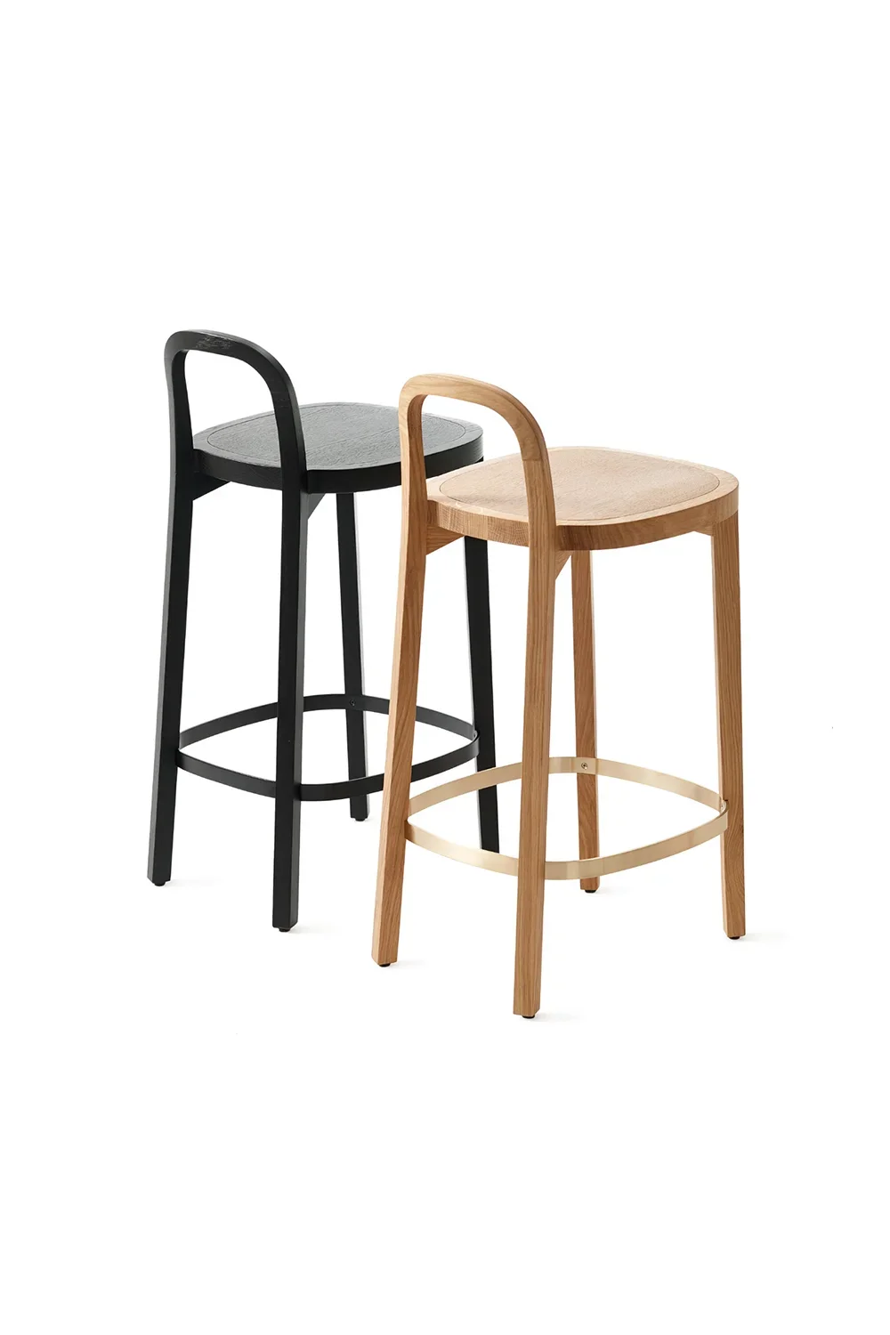 Siro bar stools 4479 black 65 cm and 4470 oak 65 cm