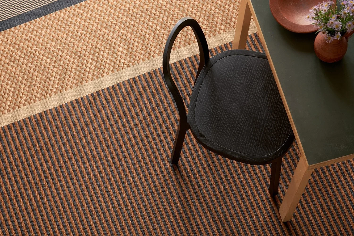 Design carpet under the table and chair