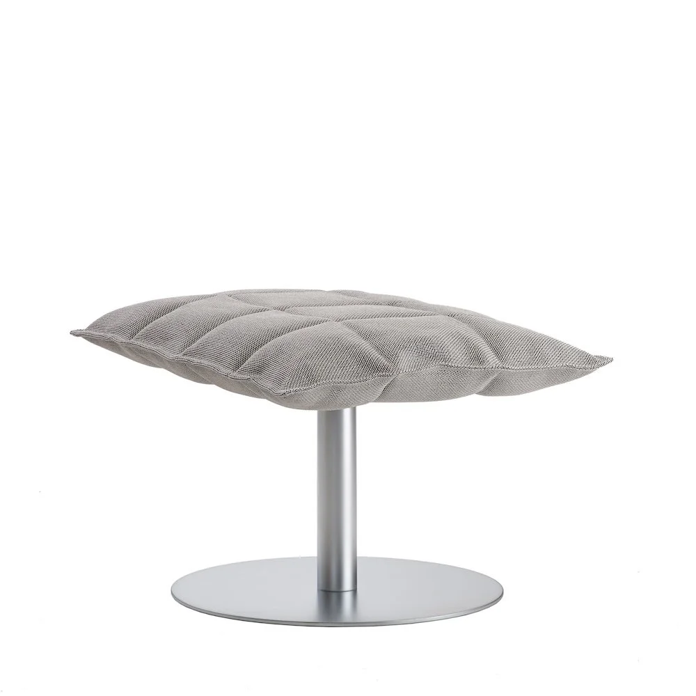 46017 Narrow k ottoman with plate, upholstery Sand stone-black