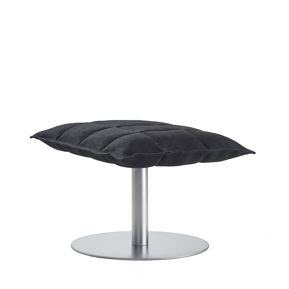 46017 Narrow k ottoman with plate, upholstery Sand black