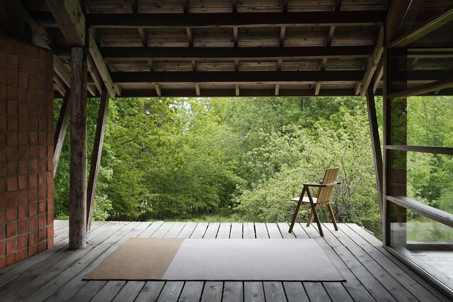 In/Out rug on the patio