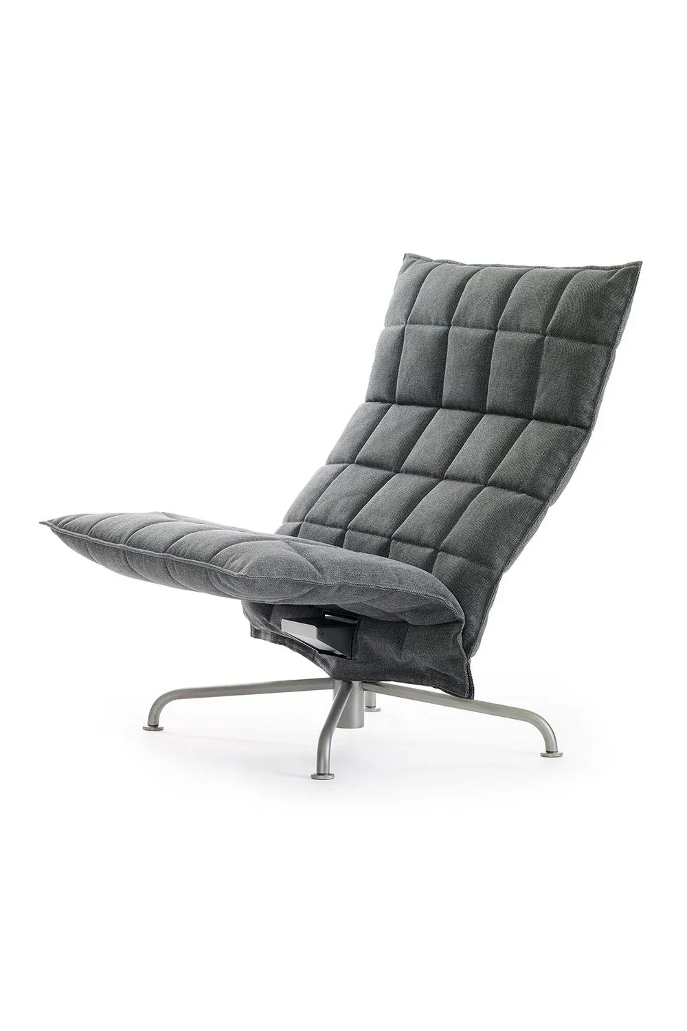 46025 Wide swivel k Chair with matt-chromed star base, Das51 grey