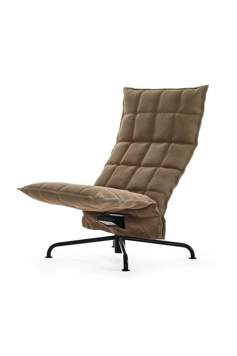 46027 Narrow swivel k Chair with matt-black star base, Sand natural-black