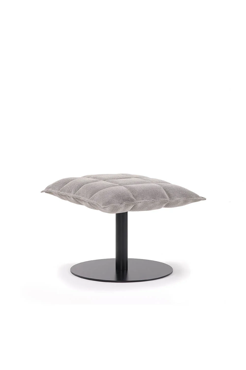 Black edition Narrow k ottoman with plate, upholstery Sand stone-black