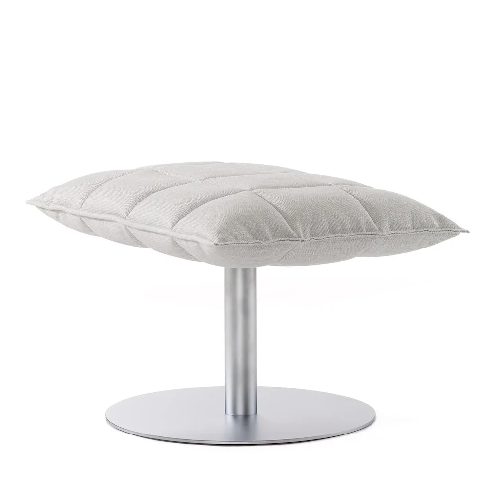 46017 Narrow k ottoman with plate, upholstery Das 50 stone