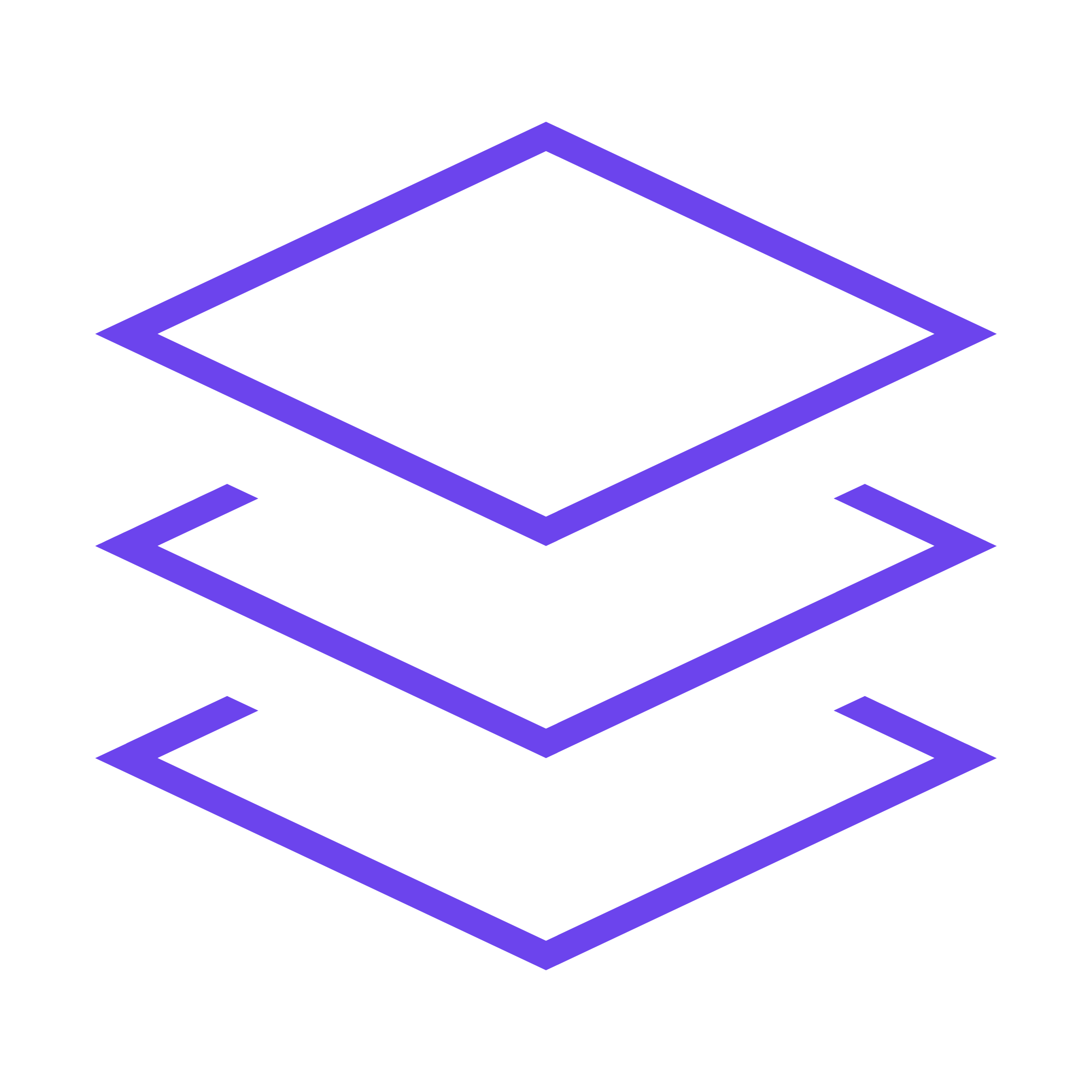 Pixel art illustration of 3 squares layered on top of each other to signify layers.