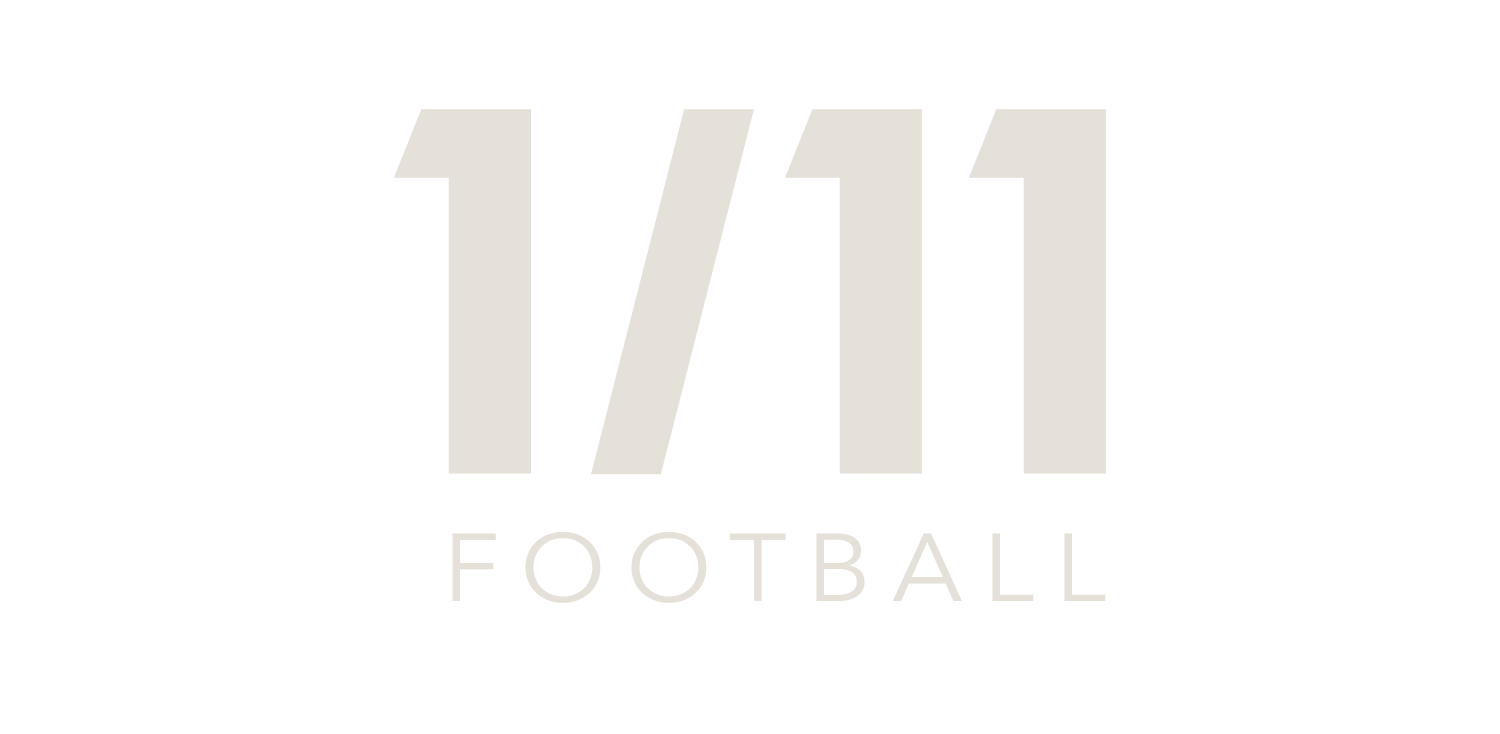Number 11 with the words 'FOOTBALL' beneath it, stylized in gray and white against a black background.