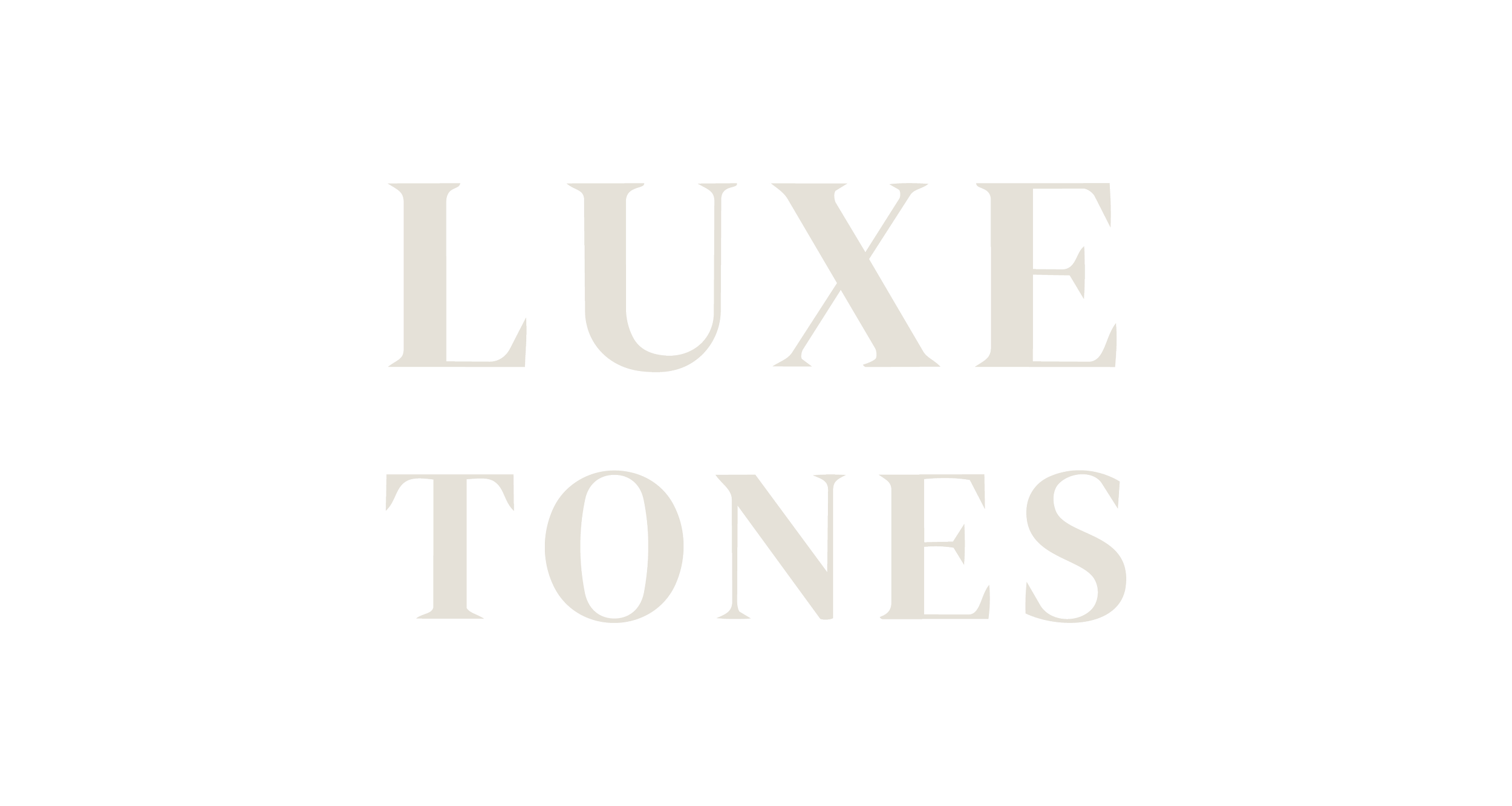 Black background with the text "LUXE TONES" in large, light gray letters.