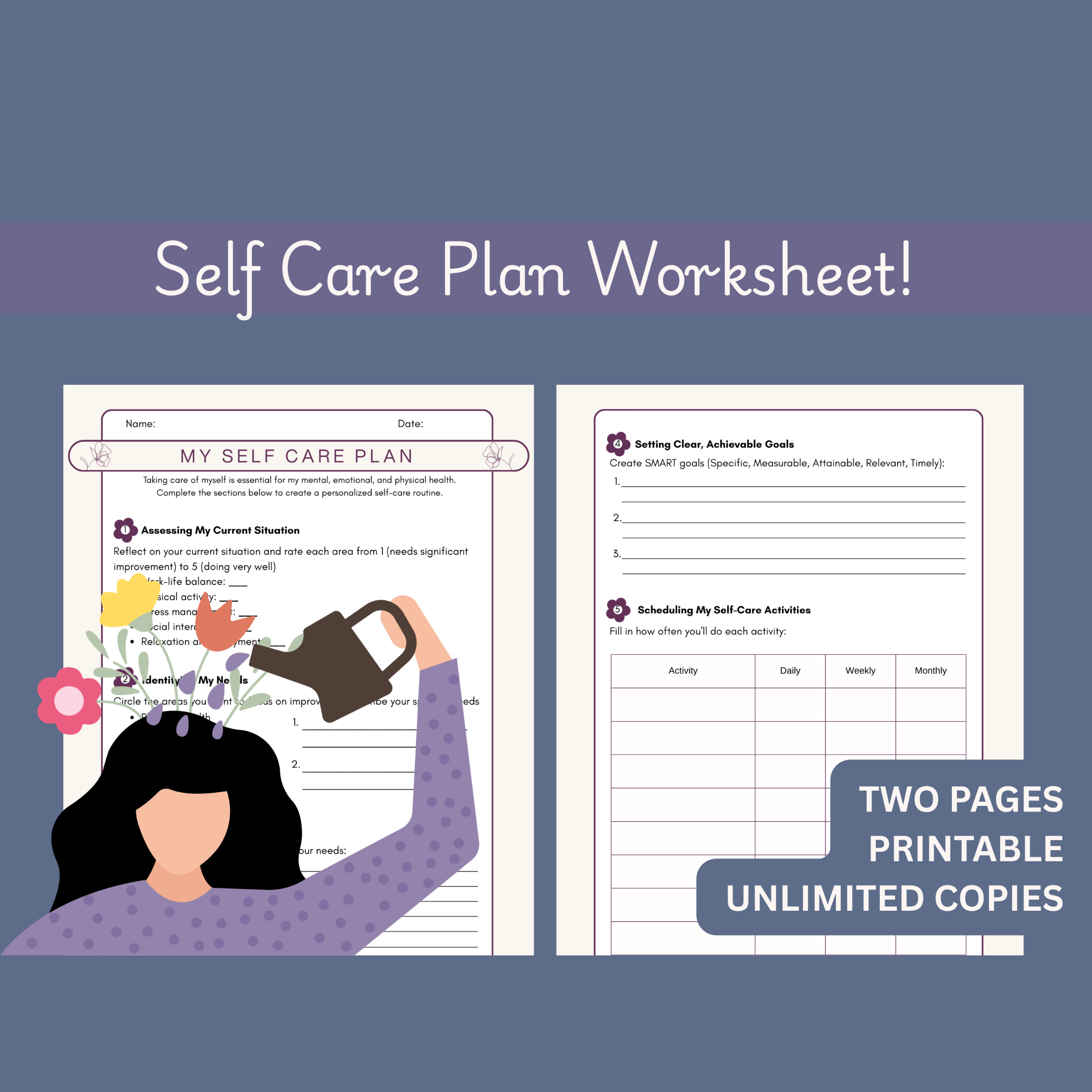 Self Care Plan Worksheet