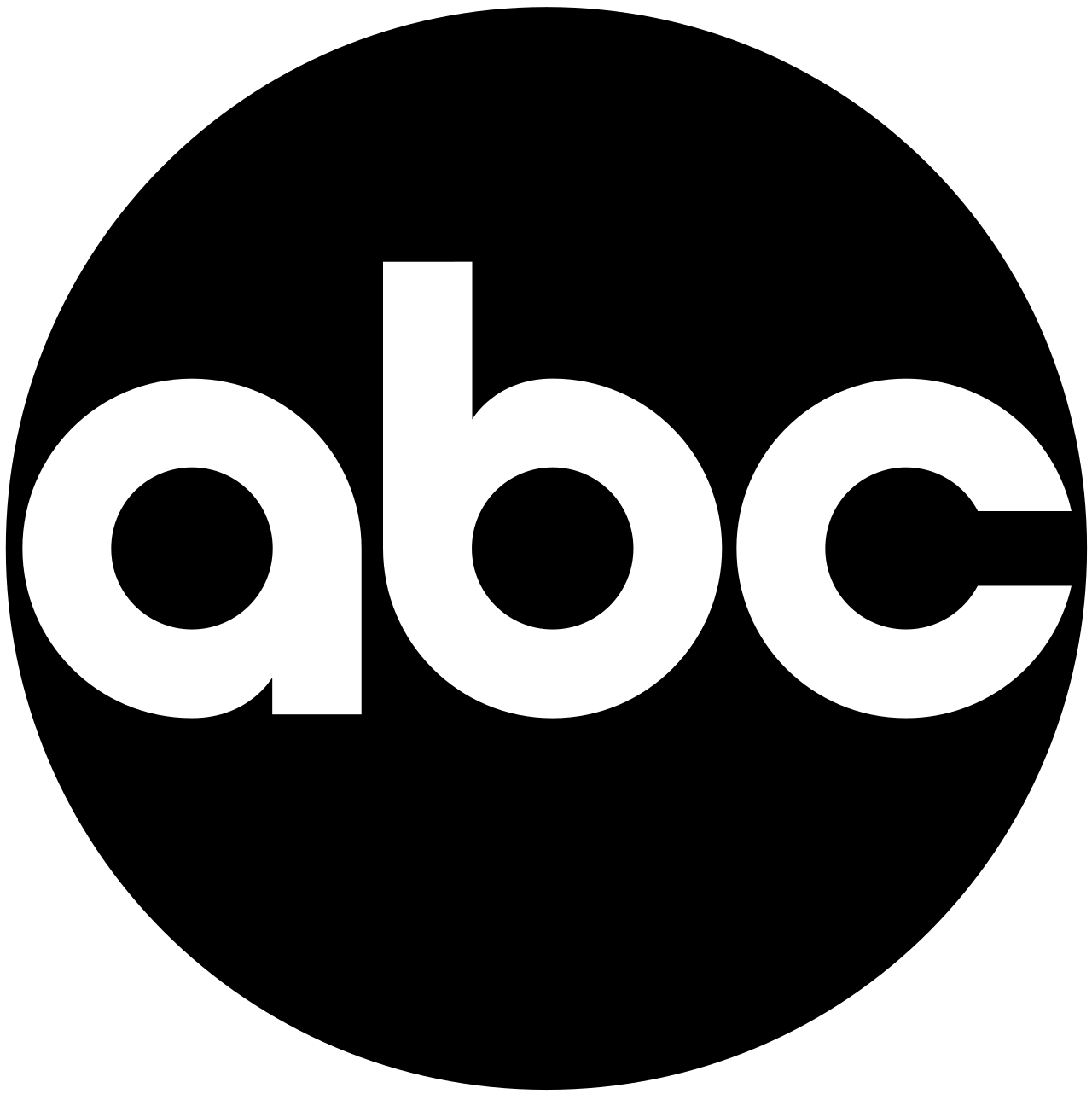 Black background with large white lowercase letters spelling 'abc'