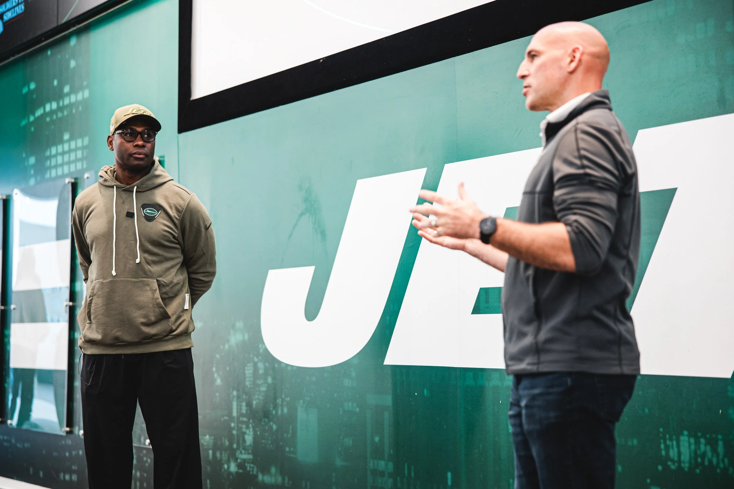 Harrison Bernstein speaking at NY Jets