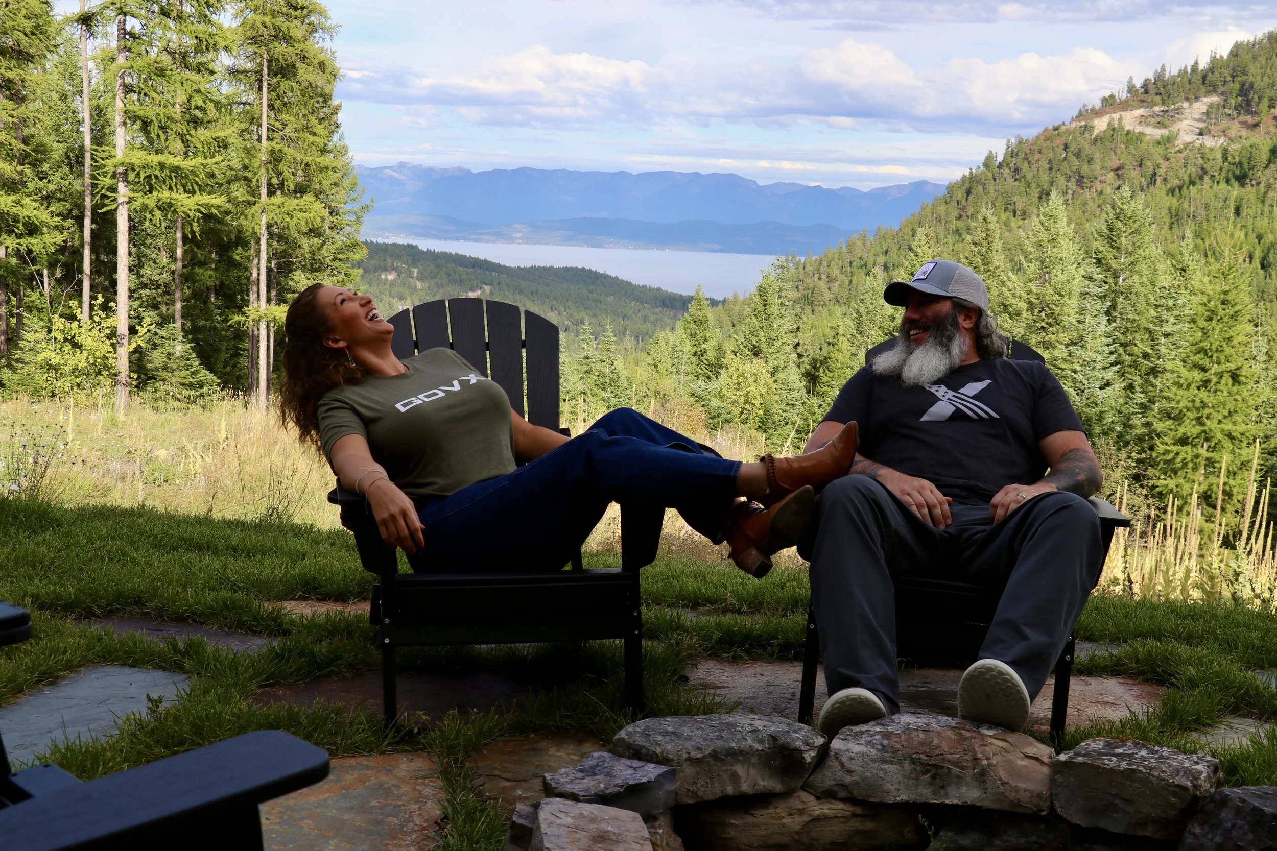 Herb and Corrie relaxing at the cabin
