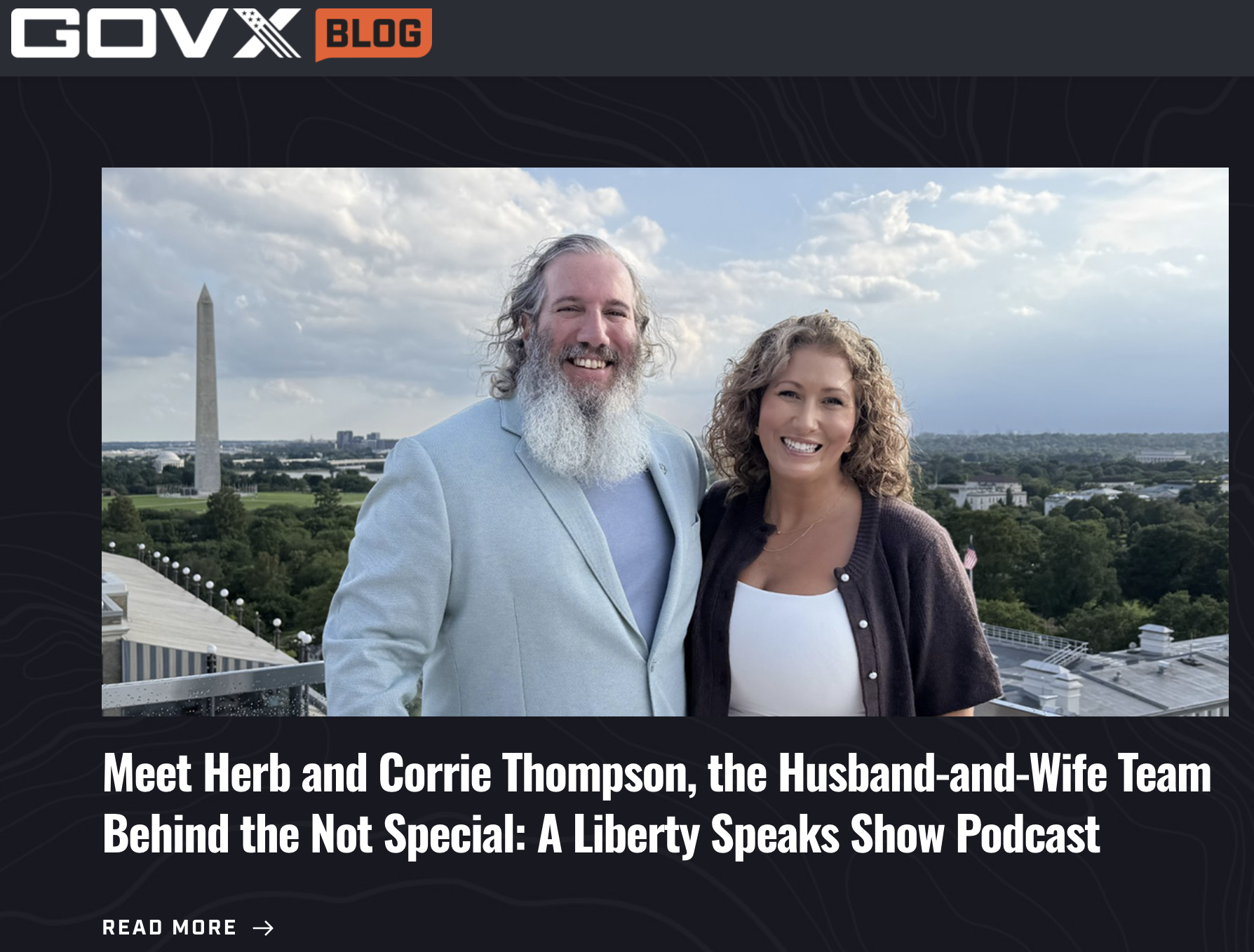Herb and Corrie Thompson featured in a GOVX blog