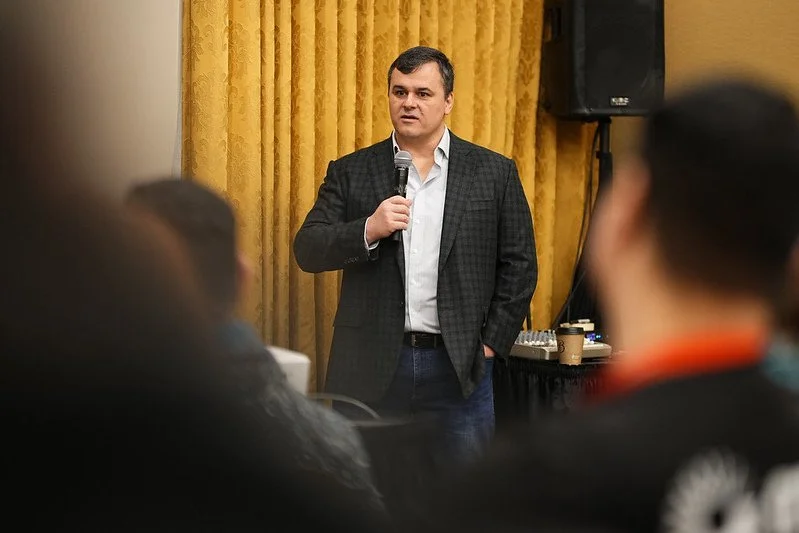 nick palmisciano speaking to a group