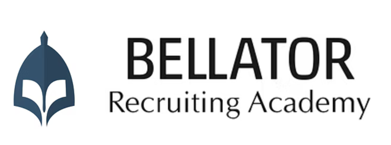 Logo of Bellator Recruiting Academy, featuring a stylized knight head in a shield shape and the text 'BELLATOR Recruiting Academy'.