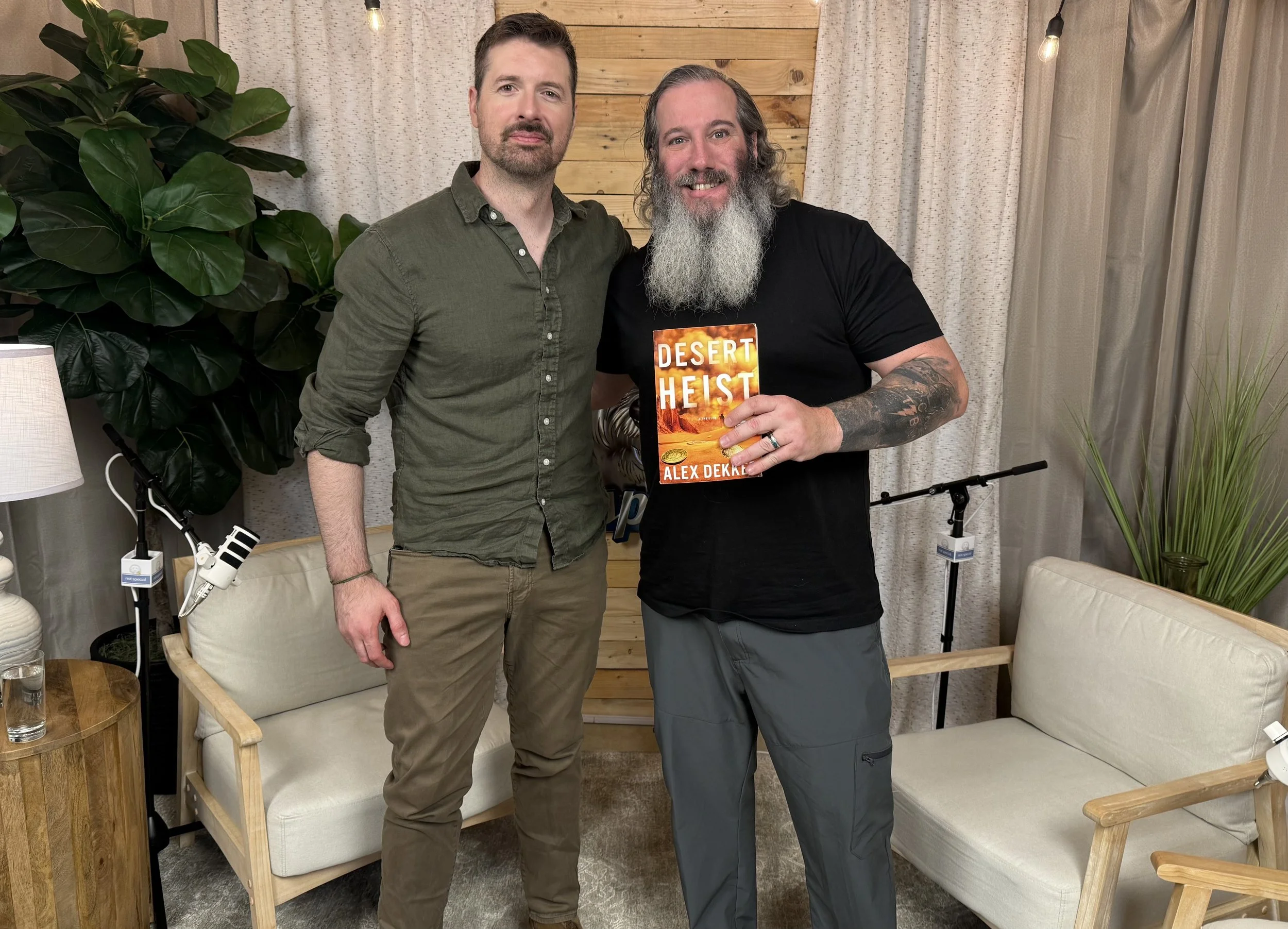 Alex on Not Special set with co-host Herb Thompson