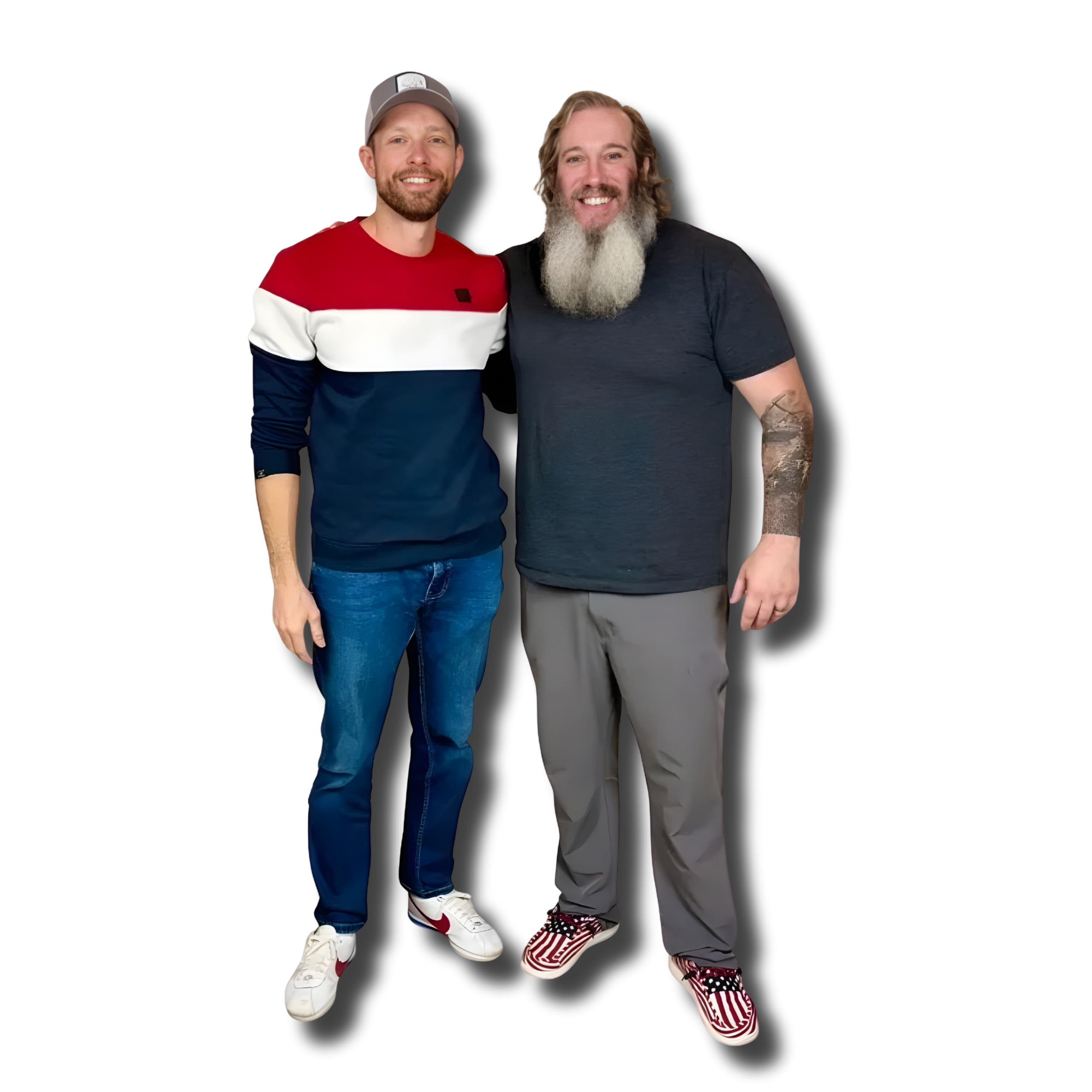 Nick Adams and Herb Thompson, a Liberty Speaks speaker and the co-founder, standing together